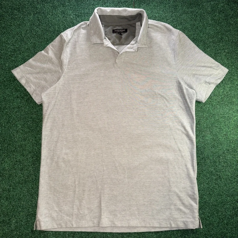 Banana Republic Luxury Touch Polo Men's Size Large Gray Shirt